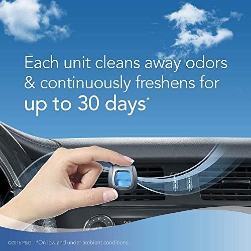 Febreze Car Air Freshener, 2 Gain Original and 2 Gain Island Fresh Scents, Odor Eliminator for Strong Odors (4 Count)