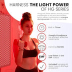 Hooga Red Light Therapy Panel for Face & Body, 60 LEDs, 660nm & 850nm Near Infrared, Timer for Pain Relief, Skin Health, Anti-Aging, Sleep, Energy & Recovery, Includes Hanging Kit & Handle - HG300