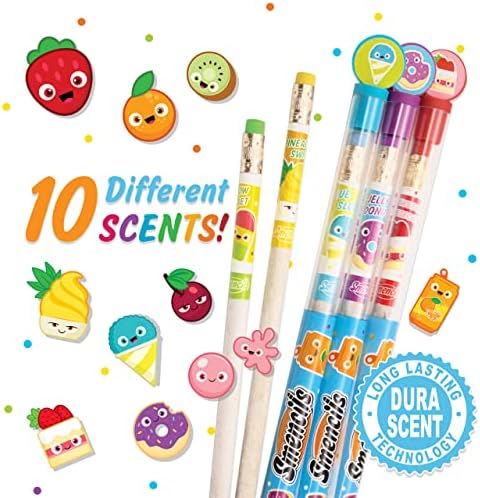 Smencils - Patented Gourmet Scented Graphite HB #2 Pencils Made from Recycled Newspapers, 10 Count, Gifts for Kids, School Supplies