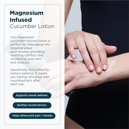 MAG I.C. Magnesium Lotion Infused with Cucumber for Fast Relief, Soothes and Relaxes Muscles, Effective and Quick Absorption, Fragrance-Free, 90mL