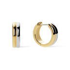 Ana Luisa Asher Huggie Hoop Earrings for Women - Silver & Gold Mixed Metal