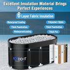 Upgrade 129 Gal XL Large Oval Ice Bath Tub for Athletes, Collapsible Cold Plunge Tub-Multiple Layered for Post-Exercise Recovery, Portable Bathtub for Home, Gyms, Indoor, Outdoor use