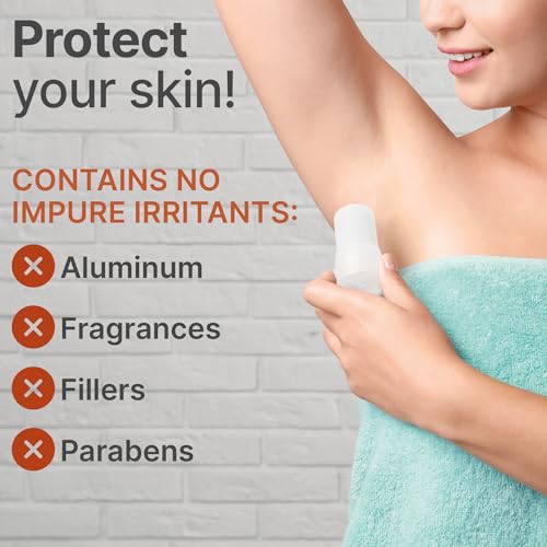 Thai Crystal Deodorant by Verve CULTURE, Alum Stone Crystal Deodorant Roll On, Crystal Mineral Deodorant Stick, All Natural Deodorant for Women and Men, Set of 2