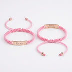 Personalized Name Bracelet, Adjustable Red Braided Cord Design