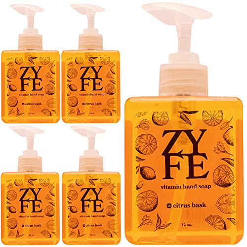 Vitamin Hand Soap - Liquid Hand Soap Value Pack Deal - Natural Plant Derived Moisturizing Handsoap with Essential Oil Fragrance Citrus Bask - Wholesale Carton