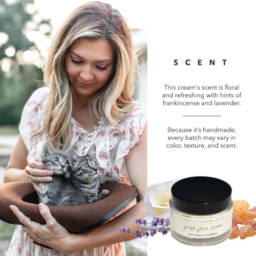 Pretty farm girl Fresh Face Tallow Cream - Ultra-Hydrating & Nourishing - Floral & Refreshing Scent - Handmade - All Skin Types - For Around the Eyes, Neck, and Lips