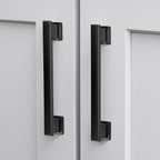 VEHCIL 20 Pack Square Matte Black Cabinet Pulls, 5 Inch(128mm) Hole Centers Kitchen Cabinet Handles Drawer Pulls Kitchen Hardware for Cabinets,Cupboard Closet Bathroom Dresser, Solid Zinc Alloy