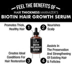 Biotin Hair Growth Serum for Hair Thickening - Vegan Hair Growth Biotin Serum for Dry Scalp Treatment - Unscented Biotin Hair Serum for Growth and Thickness - Nourish Dry, Frizzy and Weak Hair