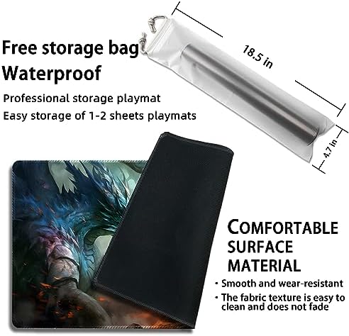 Playmat for MTG, with Free Storage Bags,Game Mat 24 x 14 inches, TCG and Board Game Mat for Cards,Mousepad Desk Mats (Regular,Magic Mat 3)