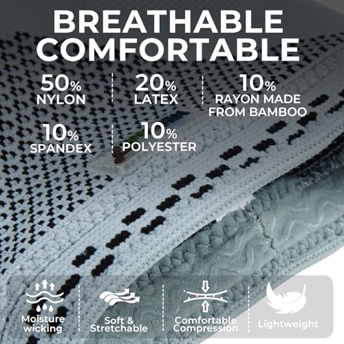 NeoTech Care Knee Support Brace - Breathable - Men, Women, Right or Left (Gray, Size M, 1 Pair)
