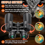 10-30x50 Zoom Binoculars for Adults, High Powered Military Binoculars for Bird Watching Traveling Hunting Concerts with Large View,BAK4,FMC Lens,Clear Low Light Vision at Night