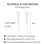 SLUYNZ 925 Sterling Silver Star Long Dangle Earrings Chain for Women Teen Girls Line Dangle Earrings Tassel Threader Chain (A-Sterling Silver)