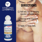 Stirling Menthol Roll On Lotion with Magnesium and 1500mg Pure Hemp - Non-GMO, THC-Free - Fast-Acting Relief for Sore Muscles and Joints, Reduces Swelling and Redness, Promotes Post-Workout Recovery