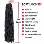 30 Inch Soft Locs Crochet Hair Pre Looped 7 Packs Wavy Faux Locs Crochet Braids for Natural Butterfly Locs Crochet Hair for Black Women (30 inch(pack of 7), 4#)