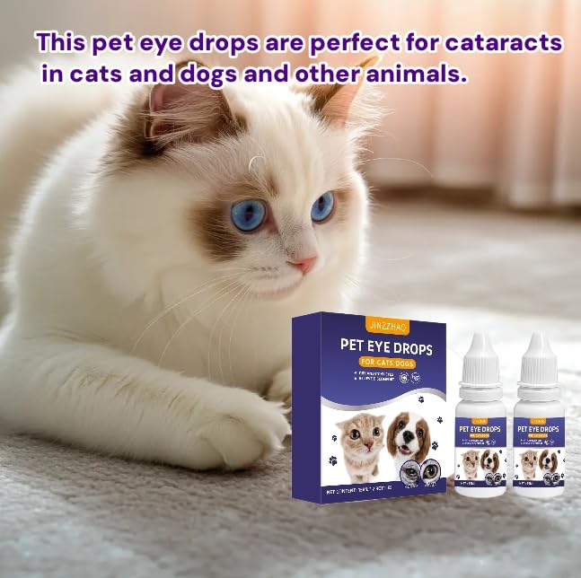 Cataract Drops for Dogs, Dog Eye Drops, Dog Eye Infection Treatment, Long Lasting Hydration, Clean Tear Stains, Remove Eye Stains, and Relieve Dryness(2 x 15 mL)