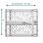 MYPET North States Paws Portable Pet Gate: 26-40" Wide. Pressure Mount. No tools needed. Made in USA. Dog Gate 23" Tall, Expandable, Durable Dog Gates for Doorways, Light Gray