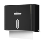 PLUSSEN Paper Towel Dispenser Wall Mount, Adhesive No Drilling Multifold Trifold C Fold Commercial Hand Towel Dispenser,Black