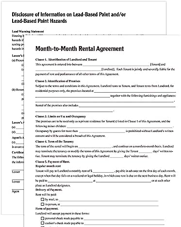 Adams Month-to-Month Rental Agreement, Forms and Instructions (LF255),White