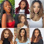 Boho Box Braids Crochet Hair for Women 10 Inch 7 Packs Goddess Box Braids with Curly Ends 3X Short Bob Crochet Braids for Kids Synthetic Bohemian Braiding Hair Extensions (1B)