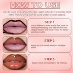2 Colors Nourishing Lip Gloss with Peel Off Lip Liner Stain Combo for Women, Waterproof Long Wear Tattoo Lip Stain, Non Sticky High Glossy Lip Tint Brown Lip liner Set Lip Glow Oil Makeup