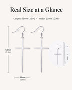 Jeka Cross Earrings for Women, Drop Earrings Christmas Christian Gifts