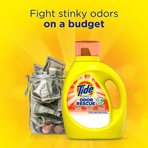 Tide Simply Odor Rescue Liquid Laundry Detergent, Fresh Linen, 75 fl oz 48 loads