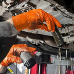 TitanFlex Heavy Duty Nitrile Gloves, 6 Mil Orange Raised Diamond Texture, Mechanic Disposable Gloves Latex Free Powder Free