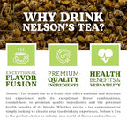 Nelson's Tea Chamomile Honey Vanilla - Herbal Loose Leaf Tea, Curated Blend with Honeybush, Chamomile, Lemongrass, Licorice Root, Toasted Coconut, and Bee Pollen - Perfect for Bedtime Brew (16 oz)