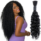 Human Braiding Hair for Boho Braids 50g 18 Inch Water Wave Bulk Human Hair for Braiding No Weft 12A Brazilian Virgin Hair Extensions Wet and Wavy Human Hair (Water wave, 50g-18 inch)