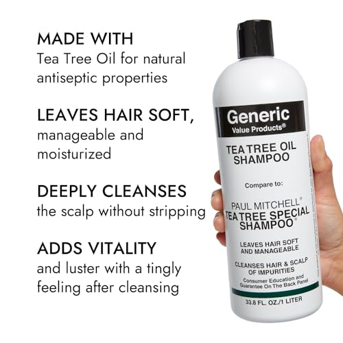 Generic Value Products Tea Tree Oil Shampoo, Leaves Hair Soft and Manageable, Leaves Scalp Clean and Tingling, Adds Vitality and Luster, 33.8oz