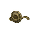 Schlage F10 FLA 609 Flair Door Lever, Hall & Closet Passage Lock, Antique Brass
