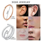 JIESIBAO 26PCS Nose Piercing Kit, Piercing Needles with 18G 20G CZ Nose Screw Studs Double Nose Rings Hoop Captive Nose Rings Stainless Steel Jewelry for Nose Septum Piercing Needles Kit
