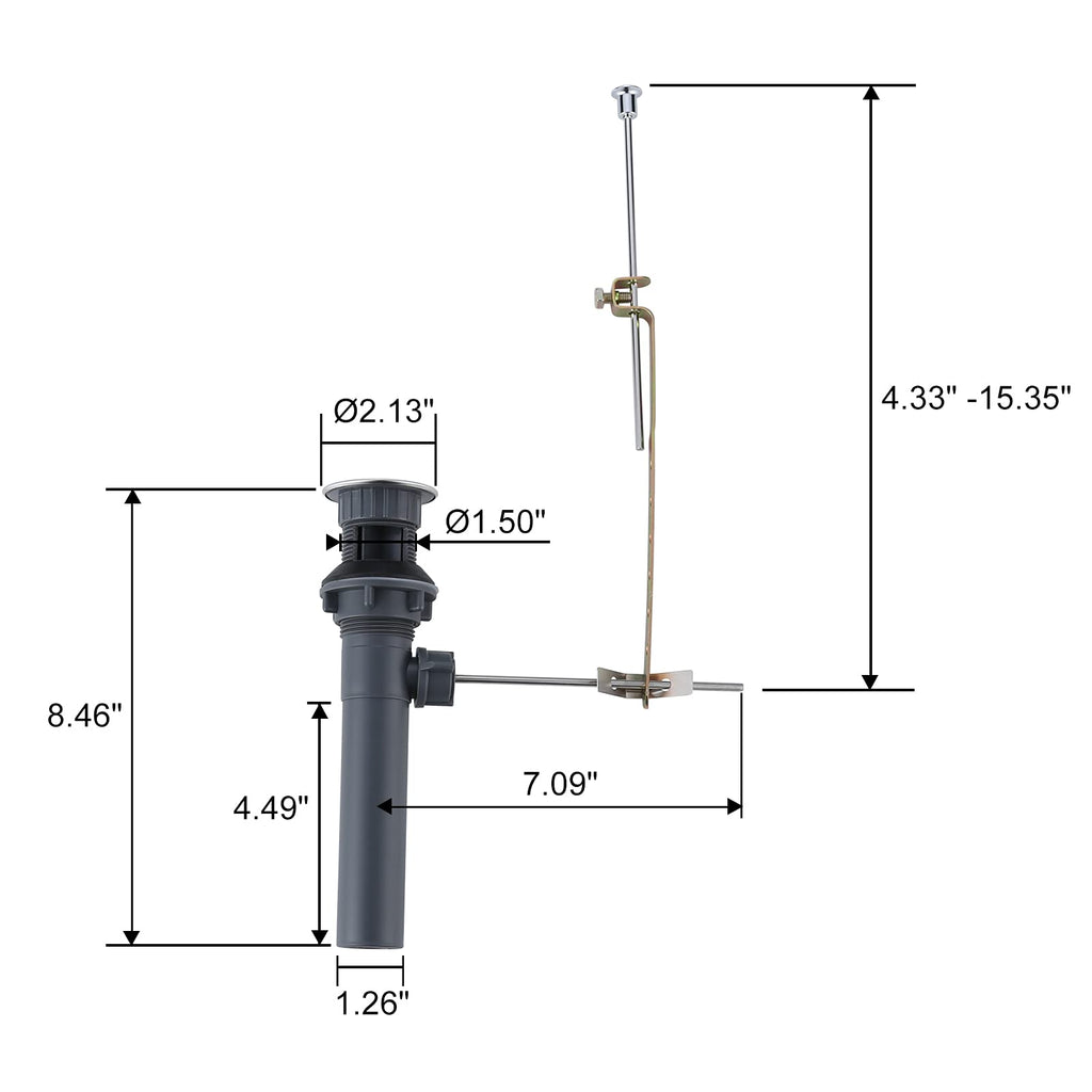 Bathroom Sink Drain with Lift Rod, ARCORA Sink Drain with Overflow, Chrome Drain Stopper for Vessel Sink