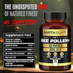 3-in-1 Bee Pollen Organic 840mg (180 Caps) W/ 840mg Bee Propolis Capsule & 840mg Royal Jelly Capsule - 3rd Party Tested - Bee Pollen Supplement - Organic Bee Pollen Capsule -No Fillers