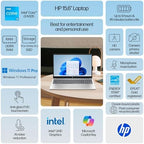 HP Touchscreen Laptop Computer for College Student Home Study & Business, 32GB DDR4 RAM, 1TB PCIe SSD, Intel 8-Core Processor, 15.6", WiFi 6, BT 5.4, HDMI, Moonlight Blue, Windows 11 Pro, Type-C HUB