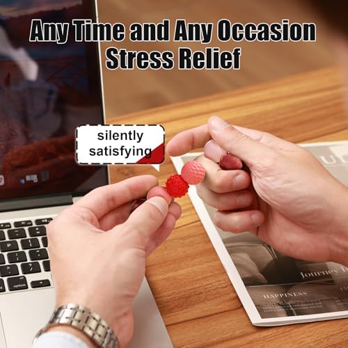 Silicone Magnetic Balls, Fidget Toys, 12-Pack Stress Relief Toys for Adults, Teens, Sensory Toy for Fingers Hands, Quiet Office Desk Toys with Textures, Magnet Fidget Fun Gift (2 Pack(Red+Purple))