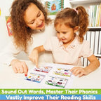 Phonics Flash Cards - Learn to Read in 20 Stages - Digraphs CVC Blends Long Vowel Sounds - Games for Kids Ages 4-8 Kindergarten First Second Grade Homeschool Educational Study Activity