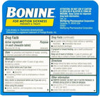 Bonine for Motion Sickness Chewable Tablets, Raspberry Flavored, 16 Tablets (3 Pack)