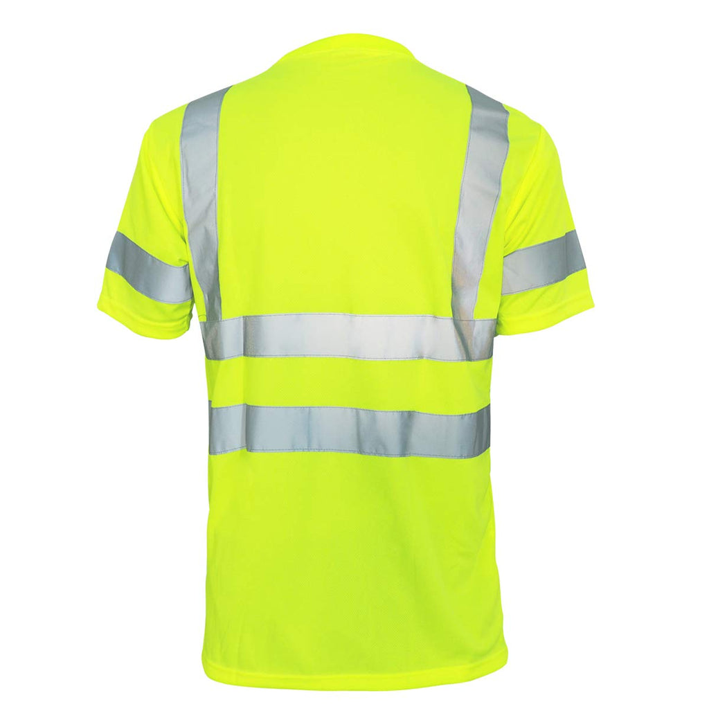 L&M Hi Vis T Shirt ANSI Class 3 Reflective Safety Lime Short Sleeve HIGH Visibility (S)