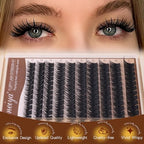 Geeneiya Fairy Lash Clusters Kit D Curl Eyelash Clusters Wispy 10-18MM DIY Lash Extension Kit Volume Cluster Eyelash Extensions Kit Individual Lashes with Waterproof Lash Bond and Seal for Beginners