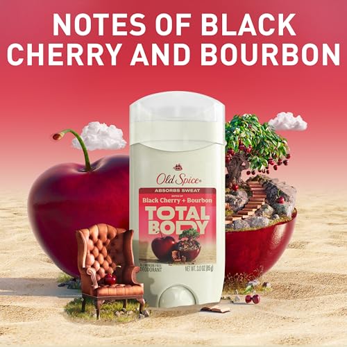 Old Spice Whole Body Deodorant for Men, Total Body Deodorant, Black Cherry + Bourbon Scent, Aluminum Free Deodorant Stick for 24/7 Freshness // Dermatologist Tested Whole Body Deodorant, 3.0 oz