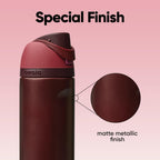 Owala FreeSip Stainless Steel Water Bottle 24 oz Black Cherry