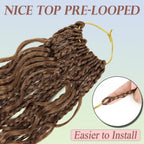 Goddess Box Braids Crochet Hair for Black Women 24 Inch 7 Packs Boho Crochet Box Braids Pre Looped Bohomian Box Braids crochet hair with Curly Ends Synthetic Braiding Hair Extensions M33/30/27