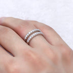 Drizzle Jewels 2.00Ct Round Lab Created Diamond Wrap Enhancer Guard Band Ring, 14K White Gold Finish (White, 12)