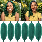 Green Marley Twist Braiding Hair 12 Inch Marley Hair for Faux Locs Butterfly Locs Crochet Hair for Black Women Spring Twist Hair Passion Twist Hair Kinky Curly Braiding Hair Pre Stretched