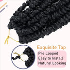 8 Packs Passion Twist Hair 12 Inch Pre-twisted Passion Twist Crochet Hair Pre-looped Crochet Braids Hair for Women Passion Twists Braiding Hair Synthetic Hair Extensions (12Strands/Pack; 1B#)