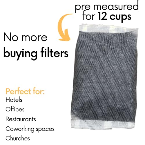Ground Coffee In Filter Packs | Medium Roast Low Acid Mold Free Pouches | Bulk Packets | House Breakfast Blend Gourmet Powder Bags for 10-12 Cup Drip Maker | Highest Rated Individual Premeasured Cofee