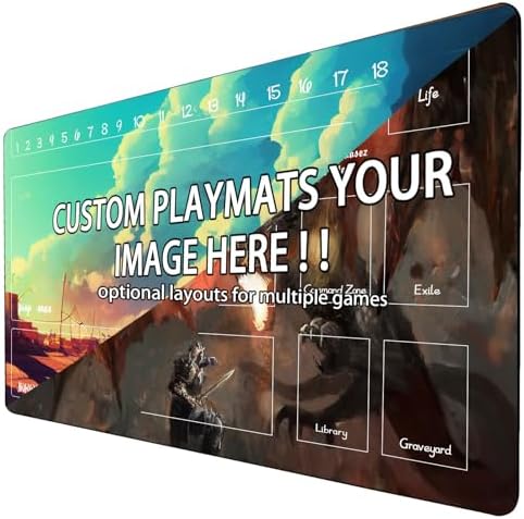 Custom Playmat for TCG Card Playing Game with Mat Bag Personalize Your Gaming Experience Different Playzones Design Options Non-Slip Surface for Pokemon MTG Yu-Gi-Oh Lorcana Card Game