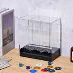 1 Pcs Acrylic Booster Pack Dispenser, Card Dispenser Storage and Organizer, for Trading Card, Booster Packs, Sports & More (Black Base 3 Slots)