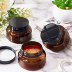 Tessco 24 Pack Plastic Jars with Lids Labels Plastic Containers Round Refillable Cosmetic Containers Empty Body Butter Jars Sugar Scrub Containers for Cosmetics (Brown,8 oz)